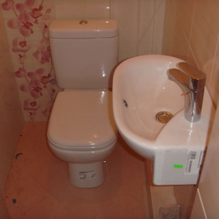 Туалет с раковиной - 30 фото