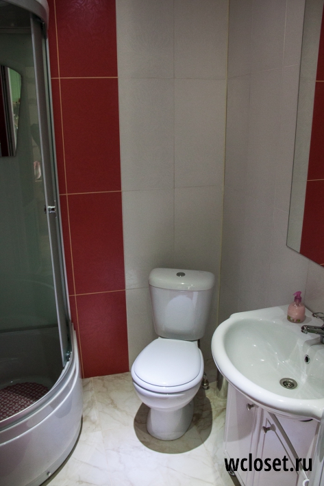 Совмещенный туалет 3 кв.м. с бойлером и с душем