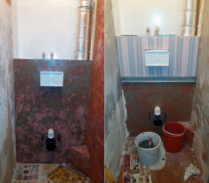 Ремонт туалета и установка водонагревательного бака своими руками за 35 тыс. рублей
